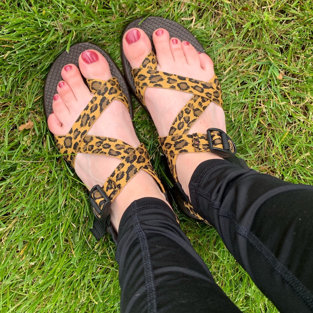 Leopard print Chaco sandals